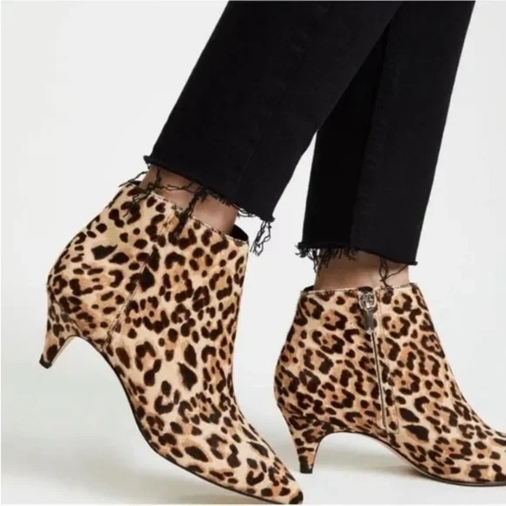Sam Edelman Leopard Print Ankle Booties - Tan & Black